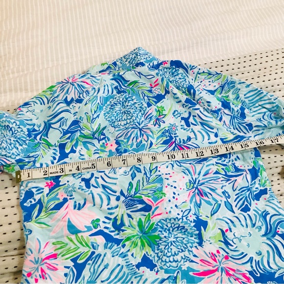 Lilly Pulitzer UPF 50+ Skipper Popover Coastal Blue Lion Around Sz XS - Picture 10 of 12